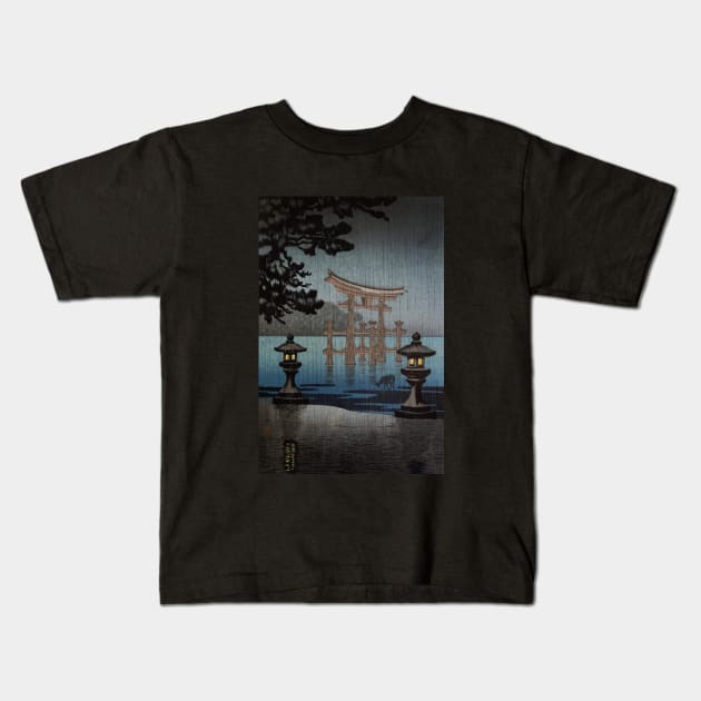 Rainy Miyajima by Tsuchiya Koitsu Kids T-Shirt by Takeda_Art